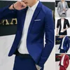 Męskie garnitury Blazers Fashion Blazer Coat Slim Formal One Button Black Casual Business Codzienne kurtki M-3XL 230111