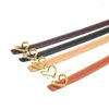 Belts Unique Hollow Love Heart Gold Buckle Belt For Women Thin Leather Female Jeans Dress Waistband Fashion Accessories