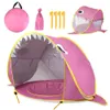 Tentes de jouets Tente de plage pour bébé Abri solaire de protection UV avec une piscine Tente de plage pour bébés enfants Pop Up Portable Ombre Piscine Protection UV Abri solaire 230111