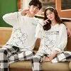 Мужская одежда для сна, корейские мужчины пижама, набор хлопковых женщин в пижаме осенняя повседневная одежда Hombre Mujer Home Clothing Pajams костюм 230111