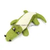 Hondenspeelgoed Chews Pet Toy Linnen Plush Crocodile Animal Chew Squeaky Noise Reiniging Tands levert stoere interactieve poppendruppel Dhgarden Dhmup