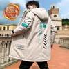 Giacche da uomo Autunno Inverno Uomo di media lunghezza con cappuccio Collo di pelliccia rimovibile Addensare Parka Giacca a vento calda Streetwear Cappotto Lungo Top