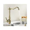 Bathroom Sink Faucets Wholesale Auswind Antique Brass Gold Faucet Kitchen Swivel Basin Mixer Tap Drop Delivery Home Garden Showers Ac Dh9Sr