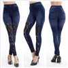 Leggings pour femmes Exercice pour femmes Pack Casual Dentelle Hollow Out Simulation Jeans Serré Élastique Juniors Ensemble