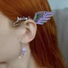 Backs Earrings Gothic Spirit Earclip Women's Colorful Flying Dragon Jewelry Fashion Woman Metal Wedding Party Decorative Ornament