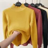 Women's Sweaters Vintage Turtleneck Winter Sweater Casual Knitted Pullovers Fashion Clothes Simple Fleece Lined Warm Knitwear Woman 230111