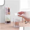 Storage Bags Acrylic Cosmetic Organizer Cotton Swabs Qtip Box Container Makeup Pad Jewelry Holder Candy Drop Delivery Home Garden Ho Dhwwt