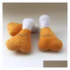 Giocattoli per cani mastica 13X9 cm suono masticare osso coscia di pollo denti molari peluche giocattolo cigolante forniture per animali interattivi consegna goccia H Dhgarden Dht91