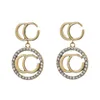 2023 drop earrings designer for women ohrringe diamond hoop earring luxury letter pendant stud earing wedding ornaments for girls jewelry gold color earrings