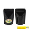 Coloré Stand Up sacs Aluminium Foil Zipper Lock Sac De Rangement avec Fenêtre Ronde pour Zip Refermable Mylar Lock Emballage Poche