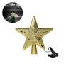 Decorações de Natal Tree Topper Star Led for Home Hollow Pattern Hollow Natal Shape Decor Year