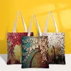 Storage Bags 1 Pcs Women Canvas Shoulder Bag Vintage Flowers Tree Shopping Students Book Handbags Tote For Girls