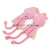 Hondenspeelgoed Chews Cartoon Squid Toy Octopus Leuke BB Plush Pet Puppy Rope Pink Piepl Squeak Supplies Drop Delivery Home Garden Dhgarden Dh9dj