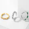 Cluster Rings Gold Color Opening For Women Green Geometry Crystal Imitation Pearl Engagement Ring Zircon Inlaid Wedding Jewelry