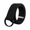Cinture Moda Casual Semplice Cinturino in tela con fibbia nera Cintura intrecciata in nylon Cinturino in vita con doppio anello