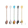 Bar Tools Spiral Long Handle Mixing Cocktail Spoon 304 Rostfritt stål Stål Bartender Drop Delivery Home Garden Kitchen Dining Barwar Dho7k