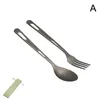Dinnerware Sets Flatware Knife Fork Spoon Set Lightweight Ti Camping Utility Cutlery With Carrying Bag For Traveling Picnic Hi C4q3