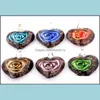 Pendentif Colliers En gros 6 pièces pendentifs à la main Murano verre de Murano mélange couleur Rose fleur coeur Fit collier bijoux cadeaux Wome Dhkwz