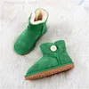 Cor limitada clássica mini bota bailey camurça lã pele shearling botas austrália designer de pelúcia curto tornozelo botão botas de pele de carneiro castanha