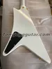 Moderne White 1958 Reissue Flying V Guitar Guitar Paddle Gumby Style Headstock Dot Inware Gold Hardware