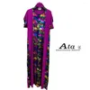 Ethnische Kleidung Baumwolle Sommer Kurzarm Damen Muslim Abaya mit Schal Bronzing Afrika Kaftan Freizeitkleidung Gebet Boubou Maxi200