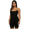 Women's Jumpsuits & Rompers Black Romper Bar Club Bodycon Jumpsuit Bodysuit Women Clothes Skinny Spaghetti Strap Sleeveless Street Bodysuits