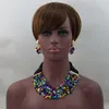 Necklace Earrings Set Multicolor Shell Charming Boho Jewelry Single Row Crystal Balls Nigerian Party Beads ABL380