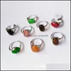 Bande Anneaux De Mode 30 Pièces / Lot Rainbow Stone Ring Mix Style Designs Femmes Bijoux Naturels Cadeau 635 Q2 Drop Delivery Dh3Fl