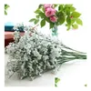 Dekoracyjne kwiaty wieńce Eleganckie sztuczne dziecko Biała gipsophila Fake Silk Flower Plant Home Wedding Party Decorationfp1 Dhdqr