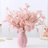 Decorative Flowers 5pcs 3 Forks Artificial Plant Eucalyptus Leaves Flower For Wedding Home Room Decoration Simulation Green Plants