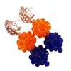 Halsbandörhängen set Fantastisk Royal Blue Orange African Women Party Crysral Armband Set 10C-CJZ-46