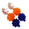 Collana Orecchini Set Fantastic Royal Blue Orange African Women Party Crysral Set di bracciali 10C-CJZ-46