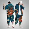 Roupas étnicas desenho animado anime quimono cosplay japonês homens mulheres cardigan samurai robe roupas de verão praia yukata vintage haori