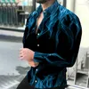 Men's Casual Shirts Button Down 3D Flame Shirt Mens Baroque Blouse Party Long Sleeve Vintage Dress Tops Oversized Tee For Men Clothing