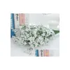 Dekoracyjne kwiaty wieńce Eleganckie sztuczne dziecko Biała gipsophila Fake Silk Flower Plant Home Wedding Party Decorationfp1 Dhdqr