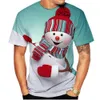 Koszulki męskie Unisex Snowman T-Shirt Fashion Christmas 3D Printing i damskie damskie korki z krótkim rękawem 230111