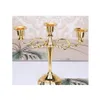 Candle Holders Metal Sier Gold Black 3 Arms 5 Stop cynku Wysokiej jakości filar na ślub Candelabra Candlestick Holder Drop D Dhn5U