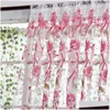 Curtain Home Office Window Flower Print Divider Tle Voile Drape Panel Sheer Scarf Valances Curtains Decor Drop Delivery Garden Texti Dhxep