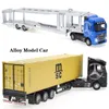 Diecast Model Car 1 50 Container Truck Ответ с легким инженерным транспортным транспортным средством Diecast Decast Head Model Model Toy Boy Toys для детей 230111