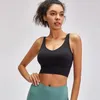 Vêtements de gymnastique Femmes Sport Soutien-gorge U-Back Soft Entraînement Yoga Bras Top avec rembourrage amovible Femme Sensation nue Courir Fitness Gilet court