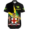 Camicie casual maschile jamaica a manica corta flag flag hawaii barber shop 3d stampato per donne tee hip hop