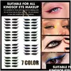 False Eyelashes 4Pairs Glitter Eyeliner Eyelash Sticker Waterproof Reusable Stickers Double Eyelid Tape Cat Eye Makeup Drop Delivery Dhs1W