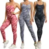 Ensembles actifs Ensemble de Yoga une pièce body sans couture combinaison femme Sexy dos nu taille haute Leggings vêtements de Sport femmes Fitness Sport