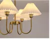 Lustres maison déco grand abat-jour en PVC LED lustre lampe pour cuisine salle à manger pli couverture luxe chambre papier plissé lumière