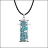 Pendant Necklaces Chakra Healing Crystal Wishing Bottle Pendants Necklace For Womens Girls Tumbled Rock Wicca Tumble Stone Wish Reik Dhwe2