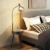 Vloerlampen houten lade draadloos laad slaapkamer bedgebied selecteer lamp woonkamer sofa zijkant afstandsbediening dimmer led