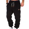 Calça masculina homens cargo casual salto de moletom ativo jogador de lã solta calça esportiva