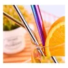 Drinking Straws 10 Colors Reusable Stainless Steel St Set With Cleaner Brush Colorf Smoothies Sts Bar Tool Drop Delivery Home Garden Dhpu8