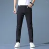 Calças masculinas 2023 Spring Autumn Casual Men algodão Slim Fit Chinos Moda Cinza Casa Male Round Plus Tamanho 28-38