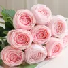 Dekorativa föremål Figurer Fuktande latex Rose Artificial Flower Decor Home Wedding Roses Real Touch Flowers Bridal Bouquet 230110